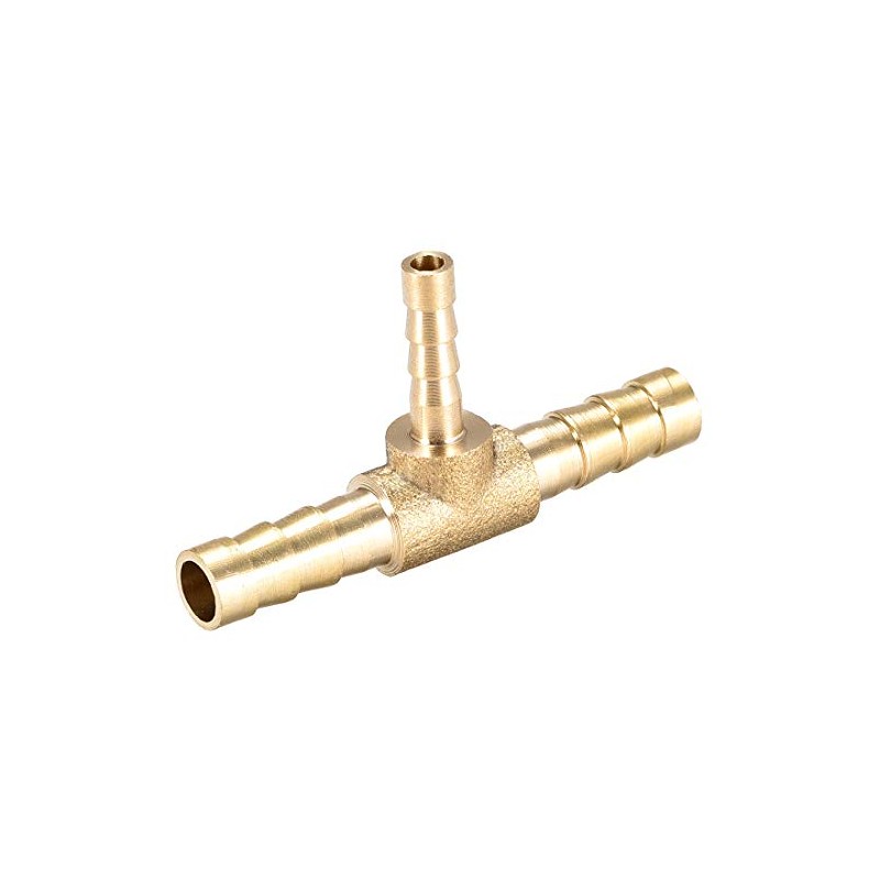 uxcell Tee Brass Barb Fitting Reducer 3 Way, Fit Hose