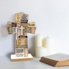 Qswo Inspirational Bible Verse Wooden Crosses,Christians Cross Wall Decor,Cross Desk