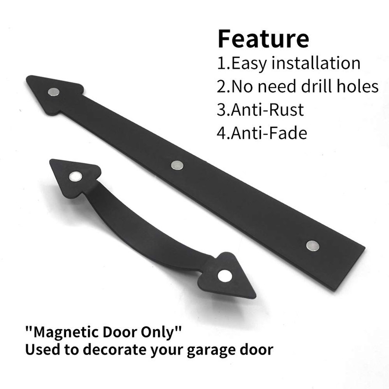 skysen Magnetic Garage Door Decorative Faux Hinges Handles Accents Hardware