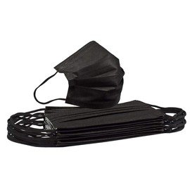 Triplast Black Disposable Masks | Pack of 50 | 3-Layer Face Cover | Suitable for Sensitive Skin | TPBLACK3PLYMASK