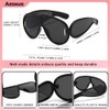 Azoxus Large Aviator Sunglasses Futuristic Mirrored Shield Designer Face Mask