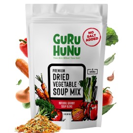 GURU HUNU Dehydrated Vegetables, Premium Soup Mix, Dried Vegetables For Soup, Dehydrated Freeze Dried Bulk Dehydrated Veggie Blend For Ramen Emergency and Camp Food Supply No Salt (2lb)