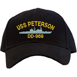 Spiffy Custom Gifts USS Peterson DD-969 Baseball Cap Embroidered Black