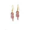Kit Cat Klock Earrings (Pink & Gold Hook)