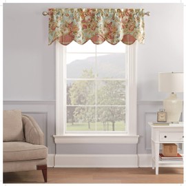 WAVERLY Spring Bling Rod Pocket Curtains for Kitchen and Living Room, 60" x 18", Vapor