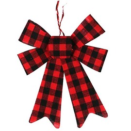 GBI Christmas House Red and Black Buffalo Plaid Bows (Set of 2)
