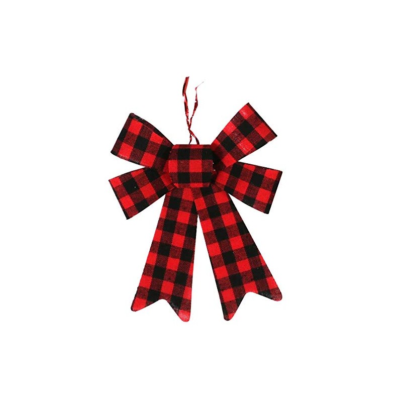 GBI Christmas House Red and Black Buffalo Plaid Bows (Set