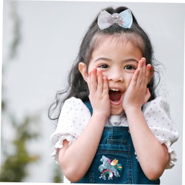 FRCOLOR Crown Hair Bow Clip for Glittery Princess Hair Accessories Comfortable and Decorative Hairpin for Birthdays Christmas School Events and More Gradient