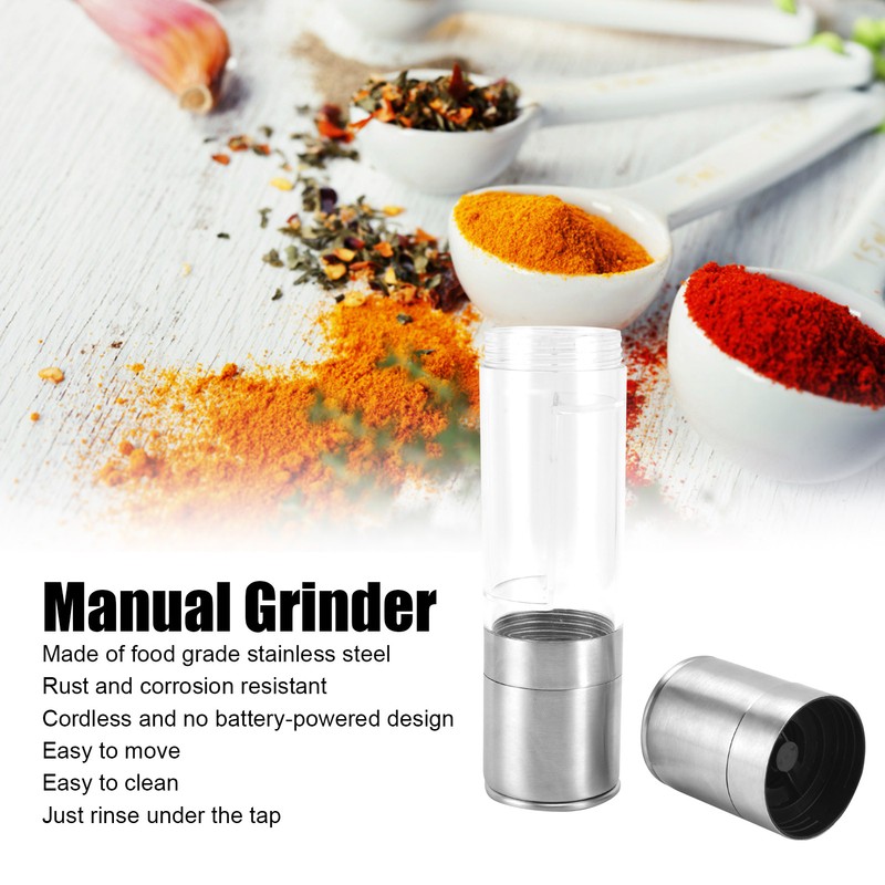2 in 1 Manual Grinder Stainless Steel Hand Garlic Pepper