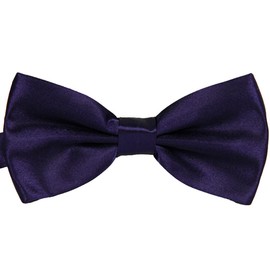 TANGDA Men Solid Tuxedo Satin Polyester Bow Tie BowTies - Purple