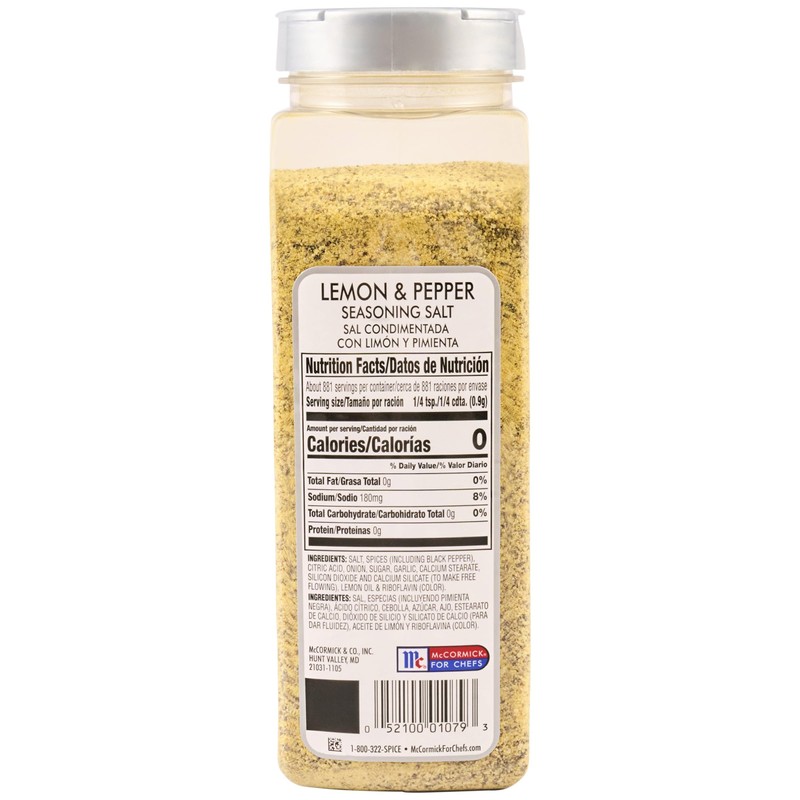 McCormick Culinary Lemon & Pepper Seasoning Salt, 28 oz -
