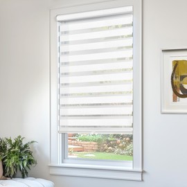 CHICOLOGY Zebra Blinds , Roller Window Shades , Blinds for Windows , Roller Shades for Windows , Window Shades for Home , Window Shades , Pull Down Shades for Windows , 36"W X 72"H , Basic Arctic