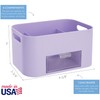STORi Bliss Lilac Purple Makeup Organizer for Countertop, Divided Bathroom