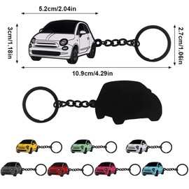 BIHEE Car Key Fob Mini Pendant Compatible with 500 Beautiful Gift Metal Key Ring for Car Keys, Car Decorations, Men, Women, White