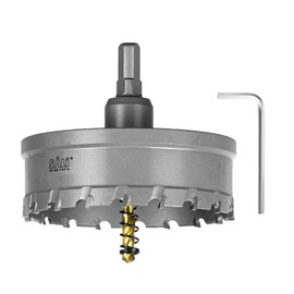 SALI 3-3/4"(95mm) TCT Hole Saw Kit Tungsten Carbide Tipped Hole Saw Drill Bit with Titanium-Plated Pilot Drill bit for Metal, Stainless Steel, Iron, Wood, Plastic