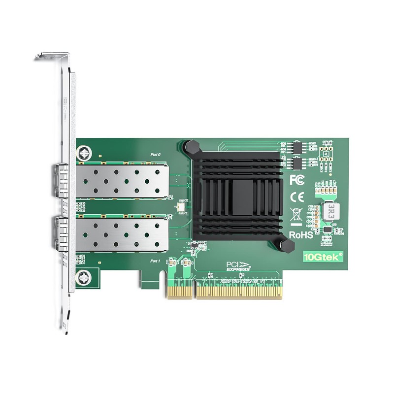 10Gtek 10G PCI-E NIC Network Card, Intel X520-DA2/X520-SR2 Compatible, Dual