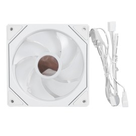 120mm ARGB PWM Case Fan, 800 to 2000RPM 4pin CPU Computer Cooling Cooler, Ultra Thin Low Noise High Performance RGB Motherboard Sync Computer PC Cooling Fans (Positive Leaf White)