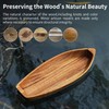 CAMLOT Lucky Boat Serving Tray, Acacia Solid Wood Interesting Shape