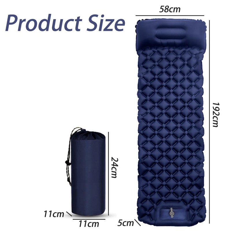 Camping Mattress Sleeping Pad, Portable Lightweight Inflatable Sleeping Mat, Built-in