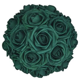 25pcs Artificial Flowers，Real Touch Artificial Foam Roses Decoration DIY for Wedding Bridesmaid Bridal Bouquet Centerpieces Party (25, Army Green)