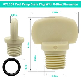 Pool Pump Drain Plugs 071131-192115 with O-Ring Replacement for Pentair Pool Drain Plug Parts - Compatible with Whisperflo and Intelliflo Variable Speed Pump Parts, 2 Pack