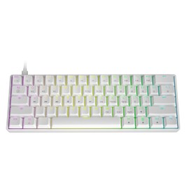 GK61 Mechanical Gaming Keyboard - 61 Keys Multi Color RGB Illuminated LED Backlit Wired Programmable for PC/Mac Gamer (Gateron Optical Blue, White)