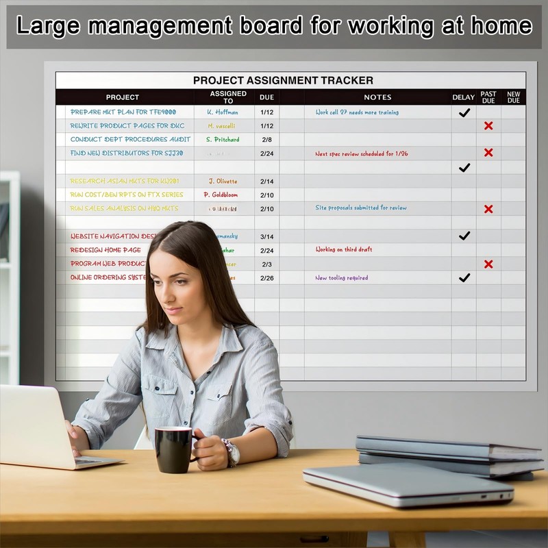 Lincia Large Magnetic Project Planning Management Vision Board 24" x