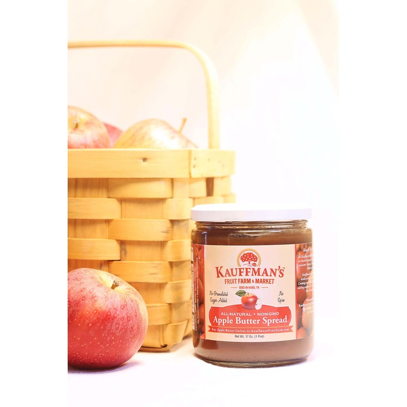 Kauffman's Fruit Farm Homemade Apple Butter Spread, Plain, 17 Oz.