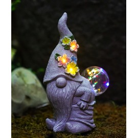 Yeomoo Garden Gnomes Funny with Solar Bubbles Decoration for Outdoor Use - Garden Gnome Solar Figures Gifts for Women Men Mum Birthday Gift Gnome Garden Balcony Patio Decoration Living Room Decoration