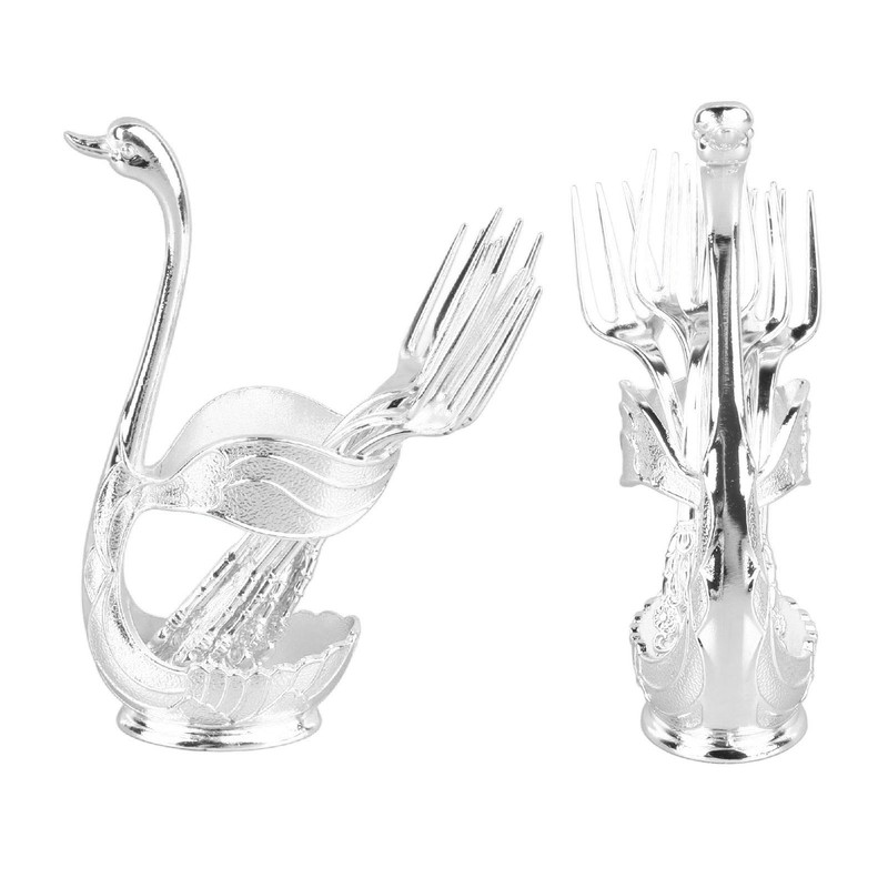 Coffee Spoon Holder Elegant Swan Shaped Alloy Mirror Polish Rich