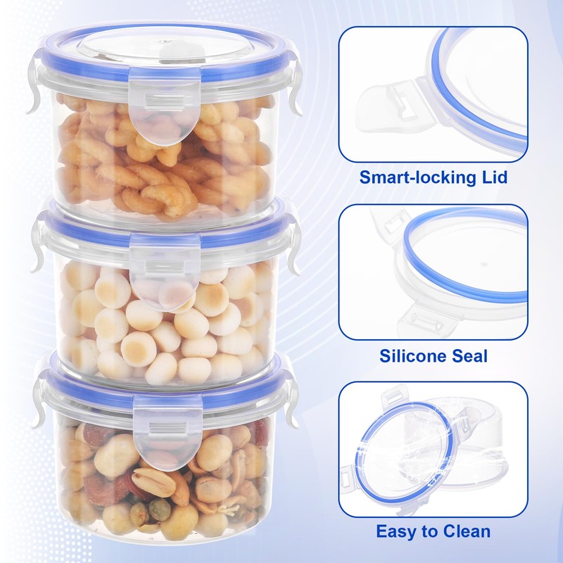 Kssvzz Pack of 6 300 ml Food Storage Containers with