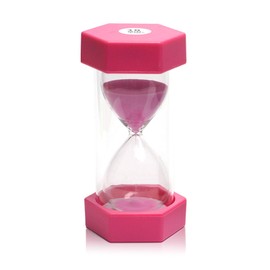 10 Minutes Sand Timer, Hourglass Timer, Sand Clock for Kids, Colorful Sand Watch, Sandglass Timer, Visual Timer for Home Office Kitchen Decor (Pink)