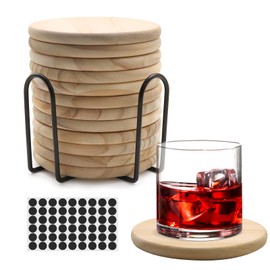 VIBRATITE Unfinished Wooden Coasters, Set of 12, 4 Inch Round Empty Wooden Coasters, Craft Coasters for DIY Architectural Models, Drawing, Painting, Wood Engraving, Wood Burning, Laser Scroll Sawing