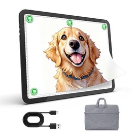 Up to 9000Lux Super Bright A4 Light Pad with Bag,Rechargeable Light Box with 4000mAH Lithium Battery for Cricut Weeding Vinyl Tool,Magnet Light Box for tracing,Diamond Painting,Sketching,Tattoo