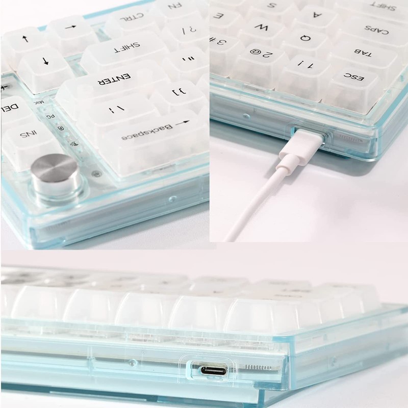 MAGIC-REFINER MK31 60% Wired Hot Swappable Mechanical Keyboard with Transparent