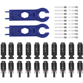 10 Pairs Solar Connectors with 2 Spanners, Solar Panel Cable Connectors Male/Female Waterproof IP67, MC4 1000V 30A Connecters