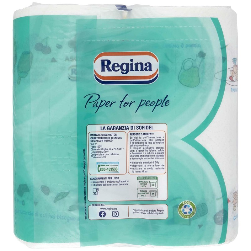 Regina Kitchen Paper Towels | 2 Rolls with 2 Layers