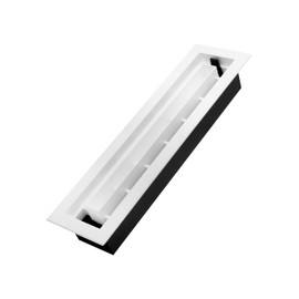 Inte-Grates IGFPD212-WH Flush Floor Matching Vent 2x12 Drop-in Plastic Floor Register, Sliding Damper for Airflow Control, Easy DIY Installation, White