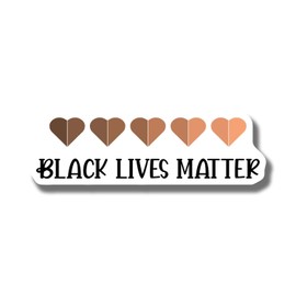Black Lives Matter Heart Magnets Set - Equality and Justice Fridge Decor - Support BLM Movement - Racial Unity and Pride - Gift Idea - 5" Vinyl Sticker - Car Magnet - Made in USA - AAMT1786