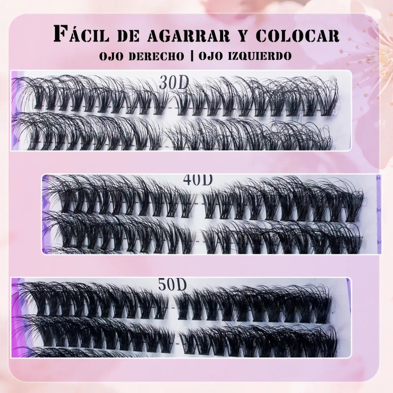 Kit Pestañas Neso 3d 30~100d Negro 560 Piezas