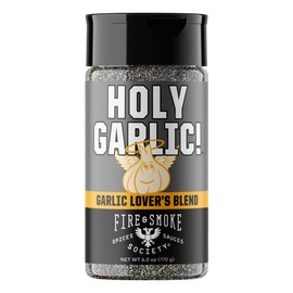 Fire & Smoke Society Holy Garlic All Purpose Seasoning | BBQ Rubs for Smoking and Grilling | Chicken, Pork, Burgers, Veggies | M 6 oz