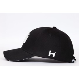 HYNLI The Original Black Baseball Cap - 100% Cotton, Unisex, One Size, Adjustable Chrome Buckle, 6-Panel, Structured, Curved Brim