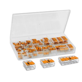 WAGO Wago Verbindungsklemmen-Set, 61 Stck, bestehend aus folgenden Klemmen: 27 x 221-412, 20 x 221-413, 14 x 221-415, in Aufbewahrungsbox