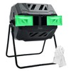 YITAHOME Large Outdoor Dual Bin Composter Tumbling, 43 Gallon Rotating