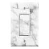 Graphics Wallplates - White Grey Marble Background Print - Single