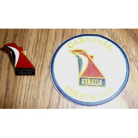 CARNIVAL CRUISE LINES VENEZIA FUNNEL HAT PIN AND PATCH