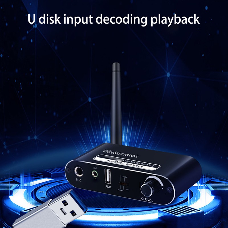 Digital to Analog Converter Coaxial to Analog Adapter Bluetooth 5.1