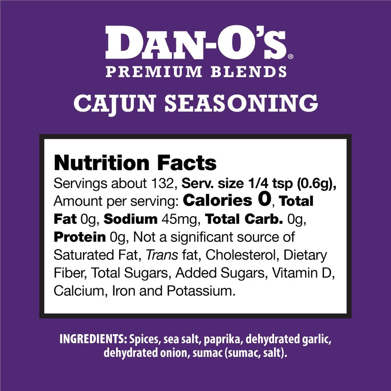Dan-O's Cajun Seasoning, 2.8 oz Bottle, 2 Pack, Spicy Seasoning