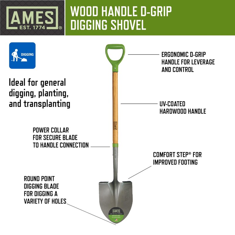 AMES 3-pc. Small Spaces Gardening Kit with Border Spade, Digging