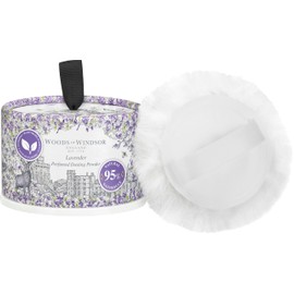 Woods of Windsor Woods of Windsor Lavender Perfumed Talcum Powder, Floral Dusting Powder with Body Puff, Scented Powder for Women to Help with Odor Control and Chafing, Lavender Scent 100g
